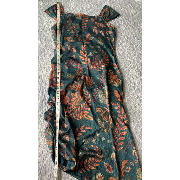 Averie Halley Ruched Midi Dress Flowery Print on Cobalt Blue Size Small - NEW - Picture 13 of 13